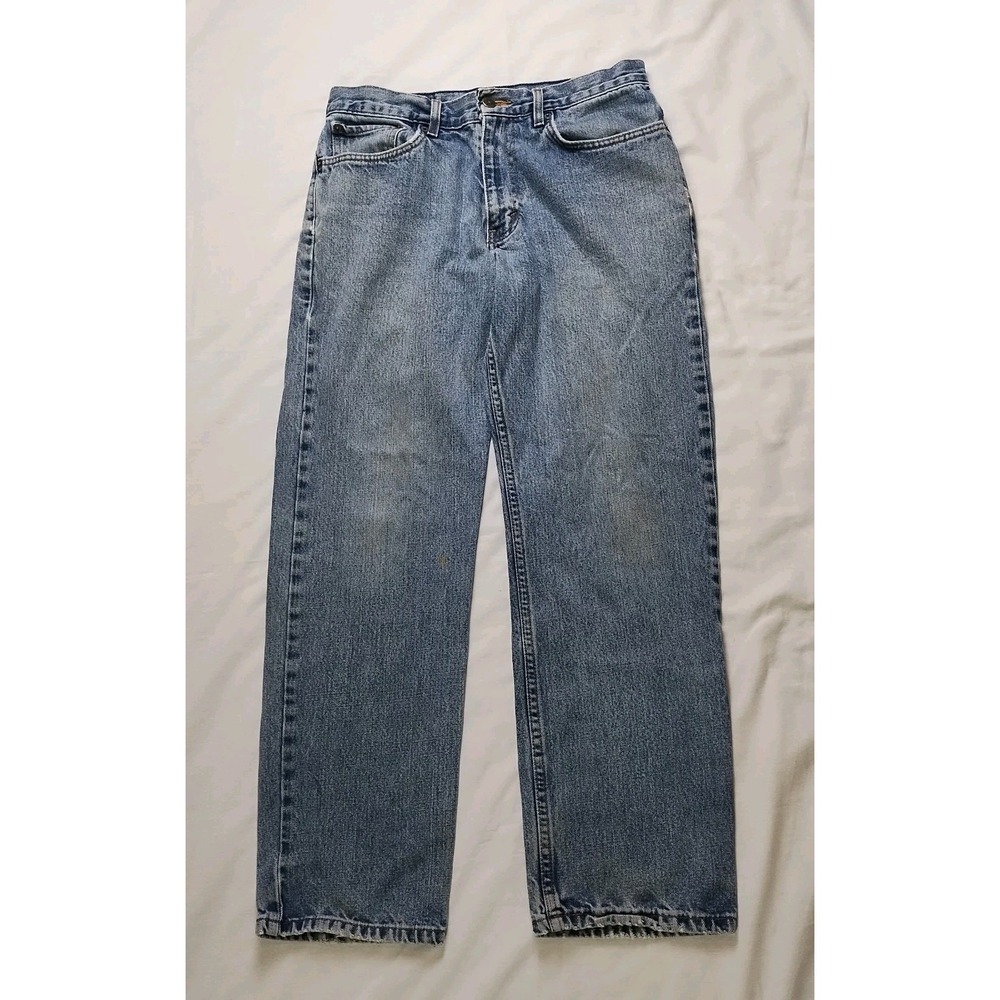 Eddie Bauer Jeans Mens Size 32x28 (Tag 32x30) Blue Straight Leg Cowboy Western